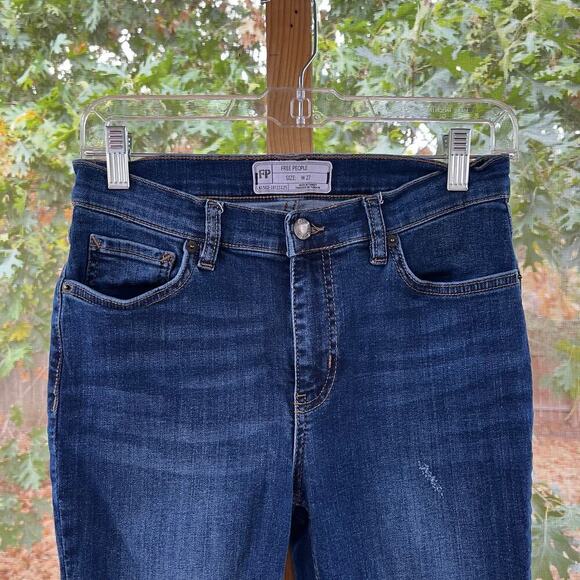 Free People Great Heights Fringe Skinny Jeans Medium Wash Size 27 - Picture 4 of 10